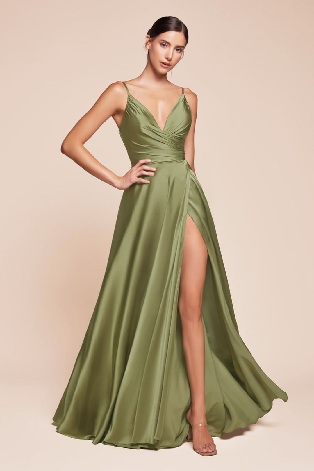 Cinderella Divine 7485 Sleeveless A-Line Bridesmaids Evening Gown - Dress