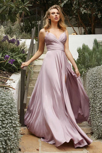 Cinderella Divine 7485 Sleeveless A-Line Bridesmaids Evening Gown - MAUVE / 4 - Dress