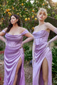Cinderella Divine 7492 Formal Simple Slit Bridesmaids Evening Gown - Dress