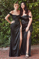 Cinderella Divine 7492 Formal Simple Slit Bridesmaids Evening Gown - Dress