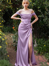 Cinderella Divine 7492 Formal Simple Slit Bridesmaids Evening Gown