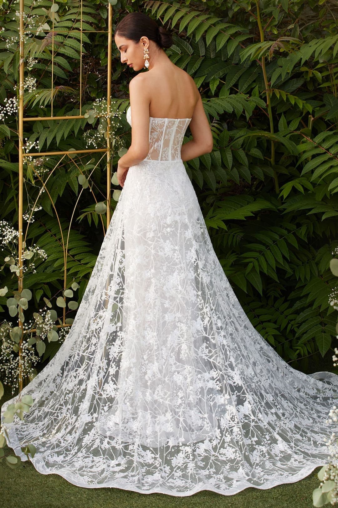 Cinderella Divine CB046WB Sheer Bodice Wedding Gown - Dress