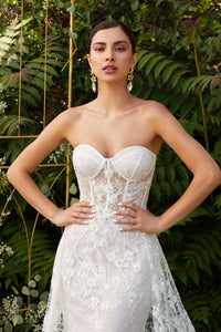Cinderella Divine CB046WB Sheer Bodice Wedding Gown - Dress