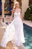 Cinderella Divine CB046WB Sheer Bodice Wedding Gown - OFF WHITE / 2 - Dress