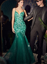 Cinderella Divine CB112 Spaghetti Straps Mermaid Prom Evening Gown