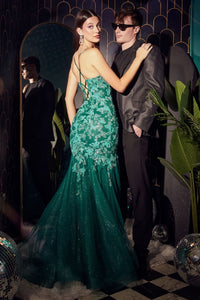 Cinderella Divine CB112 Spaghetti Straps Mermaid Prom Evening Gown - Dress