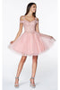 Cinderella Divine CD0132 A-Line Silhouette Gown - Blush / XS - Dress