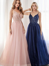 Cinderella Divine CD0154 A-line Pageant Embellished Gown