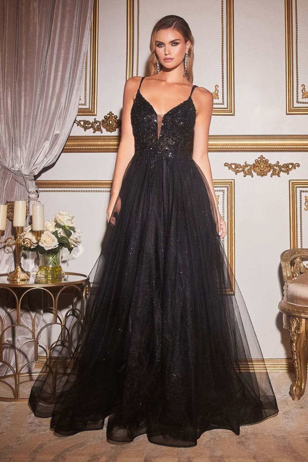 Cinderella Divine CD0154 A-line Pageant Embellished Gown - Dress