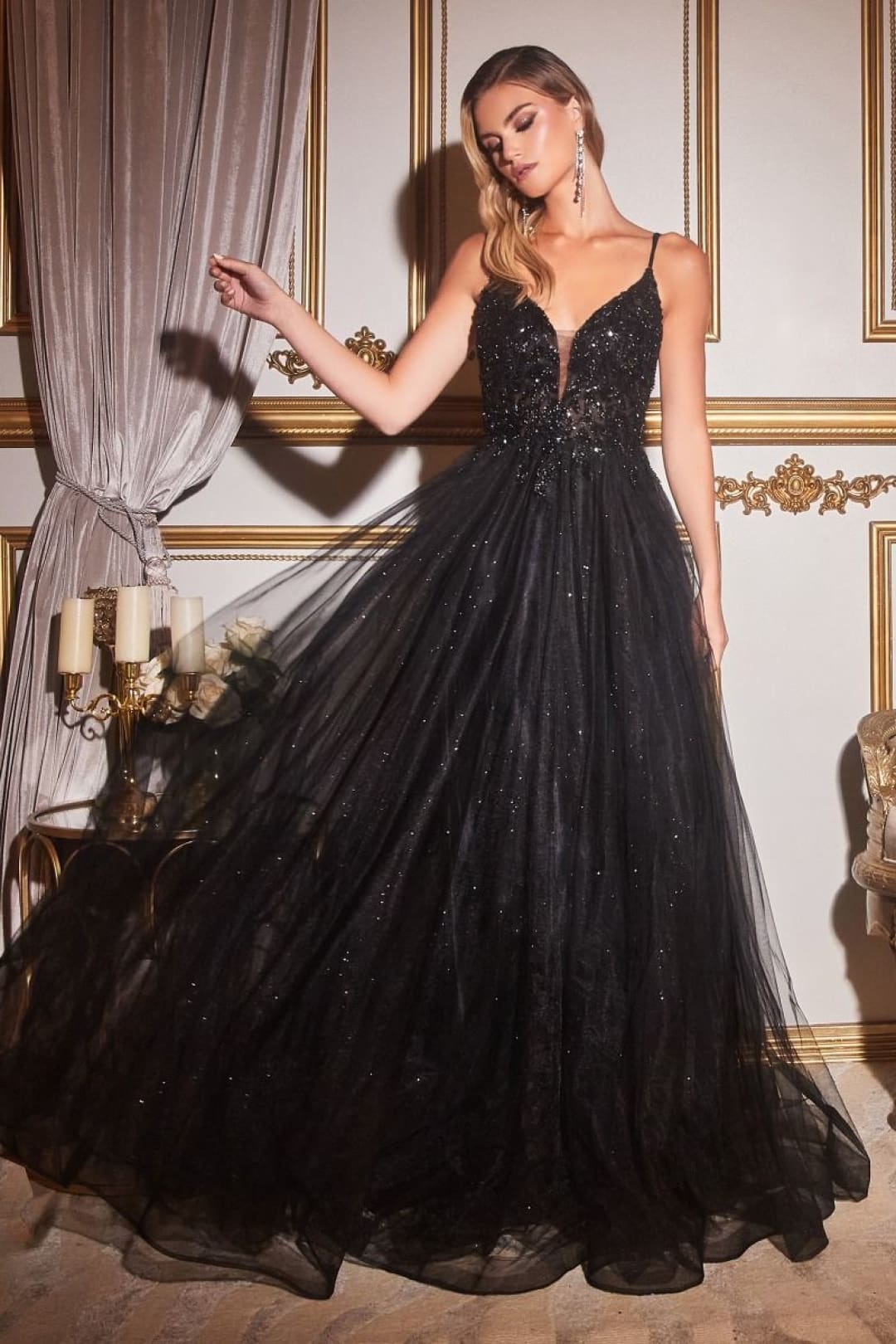 Cinderella Divine CD0154 A-line Pageant Embellished Gown - Dress