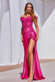 Cinderella Divine CD0186 Floral Off The Shoulder Gown - FUCHSIA / XS - Dress