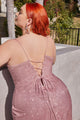Cinderella Divine CD252 Glitter Long Prom Dress