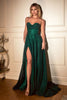 Cinderella Divine CD252 Glitter Long Prom Dress - EMERALD GREEN / 2 - Dress