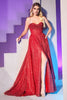 Cinderella Divine CD252 Glitter Long Prom Dress - RED / 4 - Dress