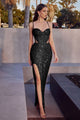 LA Merchandise LAR288 Sequin Cut Out Gown - BLACK / 4 - Dress