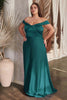 Cinderella Divine CD325 Off Shoulder Simple Satin Bridesmaids Gown - Dress