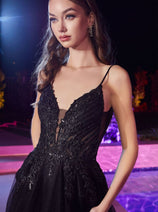 Cinderella Divine CD874 Embellished A-line Formal Pageant Gown