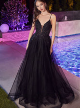 Cinderella Divine CD874 Embellished A-line Formal Pageant Gown