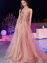 Cinderella Divine CD874 Embellished A-line Formal Pageant Gown