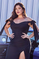 Cinderella Divine CD943 Plus Size Off Shoulder Bridesmaids Evening Gown - Dress