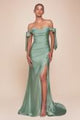 Cinderella Divine CD943C Plus Size Stretchy Bridesmaids Evening Gown - DARK SAGE / 18 - Dress