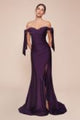 Cinderella Divine CD943C Plus Size Stretchy Bridesmaids Evening Gown - EGGPLANT / 18 - Dress