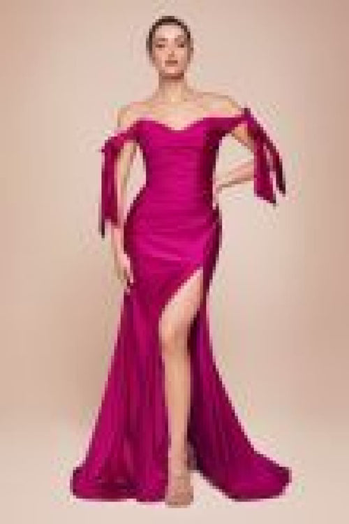 Cinderella Divine CD943C Plus Size Stretchy Bridesmaids Evening Gown - MAGENTA / 18 - Dress