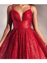 Cinderella Divine CD996 Glitter A-line Dual Straps Pageant Long Gown