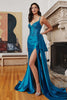 Cinderella Divine CDS418 Corset Bone Prom Dress - PEACOCK / 4 - Dress