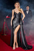 Cinderella Divine CDS418 Corset Bone Prom Dress - BLACK / 4 - Dress