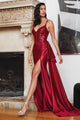 Cinderella Divine CDS418 Corset Bone Prom Dress - BURGUNDY / 4 - Dress