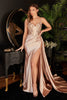 Cinderella Divine CDS418 Corset Bone Prom Dress - CHAMPAGNE / 4 - Dress