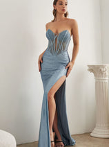 Cinderella Divine CDS419 Embellished Corset Formal Gown
