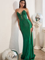 Cinderella Divine CDS419 Embellished Corset Formal Gown