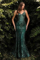 Cinderella Divine - J810 Shimmer Corset Bodice Mermaid Junior Prom Gown - Dark Emerald / 2 - Prom Dress