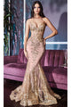 Cinderella Divine - J810 Shimmer Corset Bodice Mermaid Junior Prom Gown - Rose gold / 2 - Prom Dress