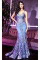 Cinderella Divine - J810 Shimmer Corset Bodice Mermaid Junior Prom Gown - Smoky Blue / 2 - Prom Dress