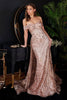 Cinderella Divine J836 Prom Glitter Dress With Train - ROSE GOLD / 6 - Dress
