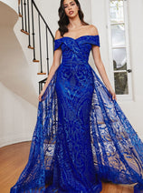 Cinderella Divine J836 Prom Glitter Dress With Train