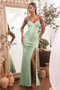 Cinderella Divine OC021 Sexy Embellished Fitted Corset Long Prom Dress - DUSTY MINT / 4 - Dress