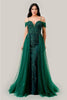 Cinderella Divine SF009 Fitted A-line Embellished Layered Tulle Dress - EMERALD / 6 - Dress