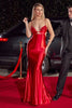 Cinderella Divine Y030 Spaghetti Straps Red Carpet Gown - RED / 2 - Dress
