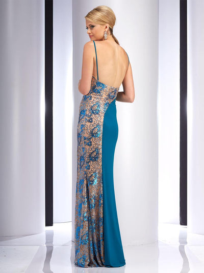 Clarisse 2817 Sheath Sweetheart Sequin Open-Back Floor-Length Sequin Dress