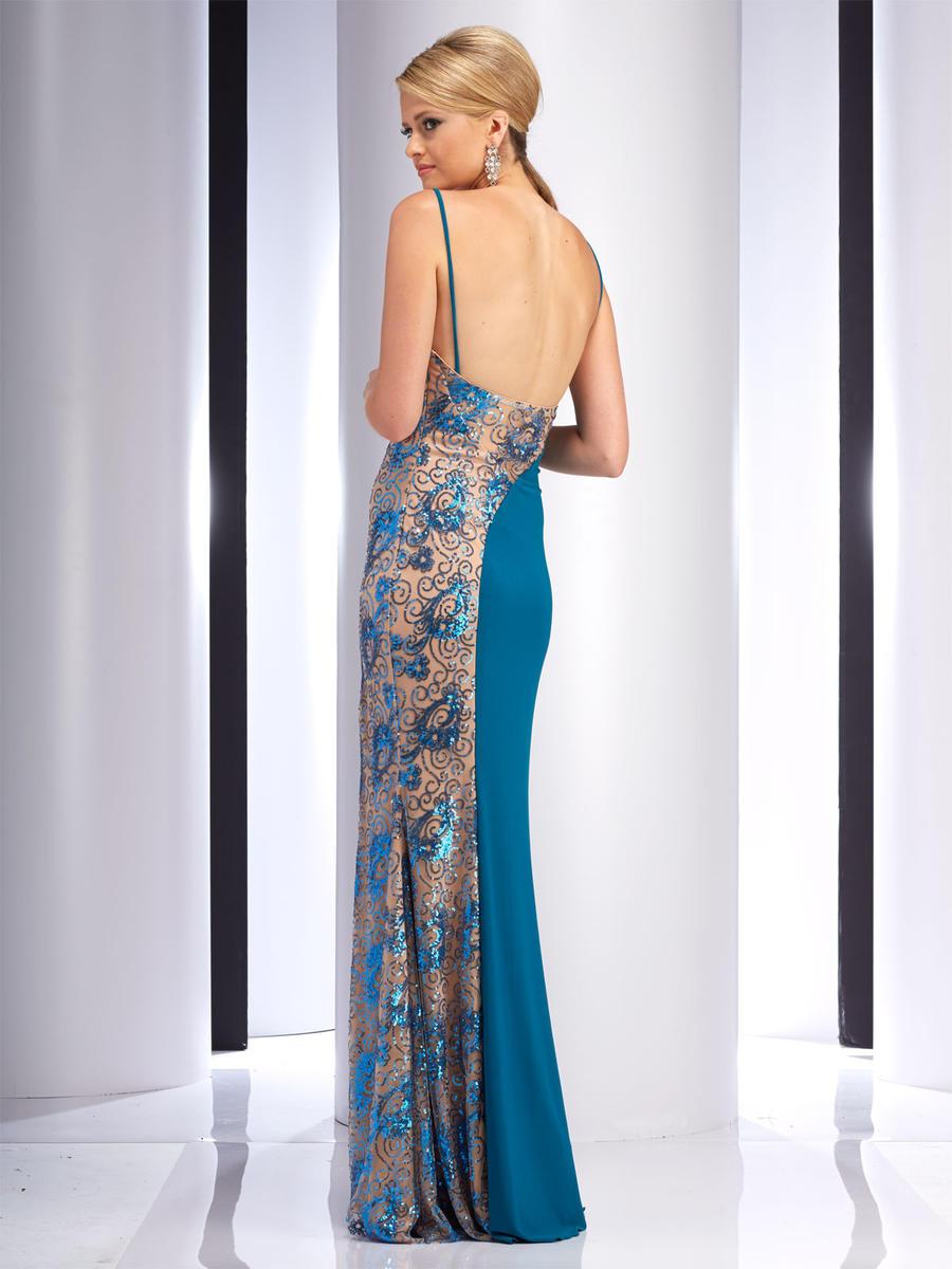 Clarisse 2817 Sheath Sweetheart Sequin Open-Back Floor-Length Sequin Dress