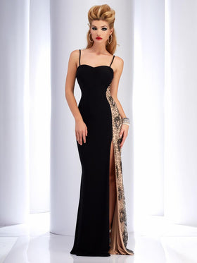 Clarisse 2817 Sheath Sweetheart Sequin Open-Back Floor-Length Sequin Dress