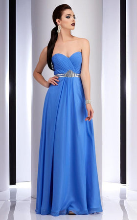 Clarisse 2827 A-Line Strapless Open-Back Floor-Length Blend Dress