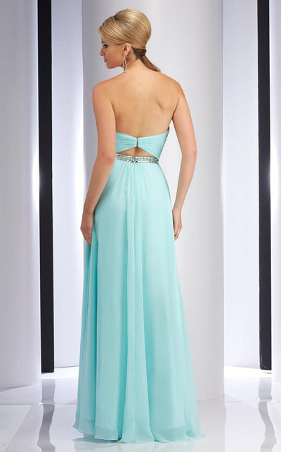 Clarisse 2827 A-Line Strapless Open-Back Floor-Length Blend Dress