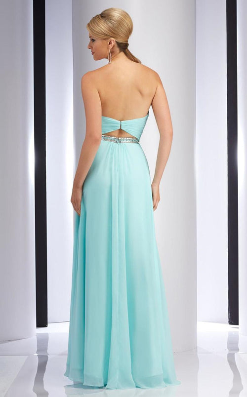 Clarisse 2827 A-Line Strapless Open-Back Floor-Length Blend Dress