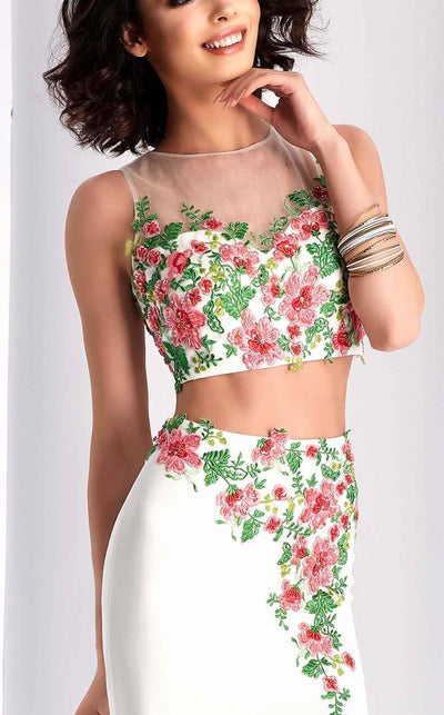 Clarisse - 3056 Floral Illusion Jewel Sheath Dress Special Occasion Dress