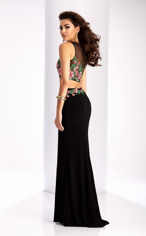 Clarisse 3056 Sheath Sweetheart Slit Embroidered Blend Dress